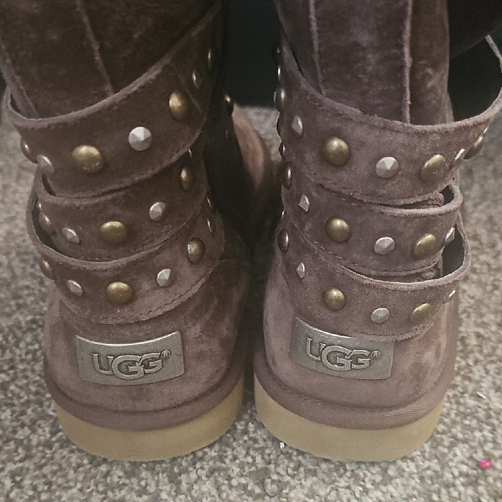 UGG Women's Brown Studded Winter Boots